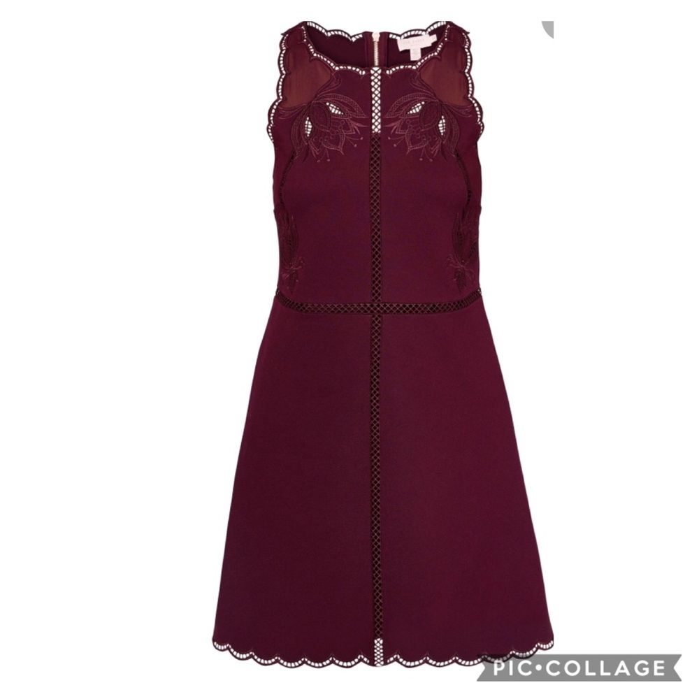 Ted Baker Codi Embroidered Scalloped Hem Dress 3
